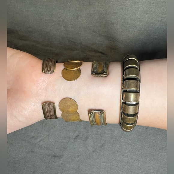 Vintage Penny & Copper and Brass Assortment Bangle/ Adjustable Cuff Bracelets - Picture 2 of 6